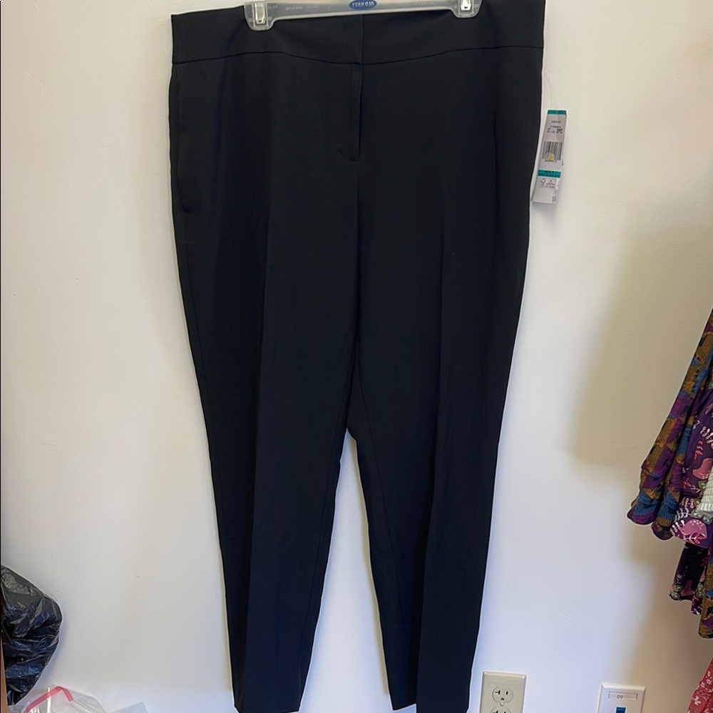 Le Suit Black Trousers with Straight Leg Fit size 16